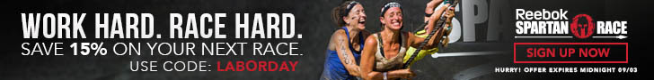 Labor Day Event! Save 15% off any U.S. Spartan Race, Use Code: LABORDAY. Valid 12:01AM 9/27/14 throu