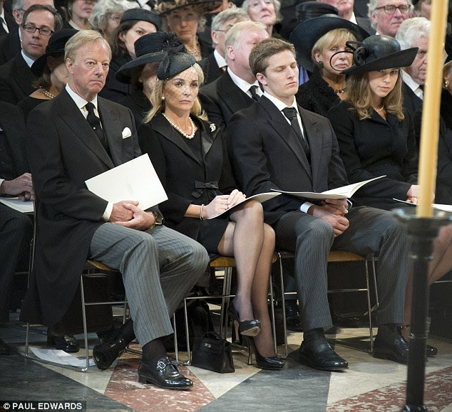 Thatcher Family Are Comforted By The Queen On The Steps Of St Paul S