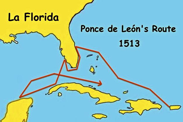 mapflow: Routes of Narvaez, De Soto, and Ponce De Leon, 1513 to 1542