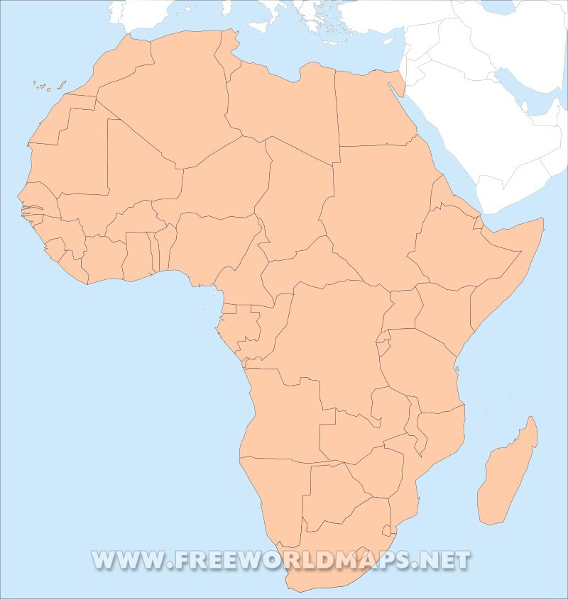 Africa Map Without Names | Map Of Africa