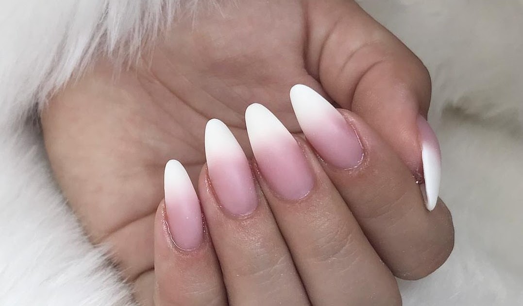 1. Pink and White Ombre Nails - wide 3