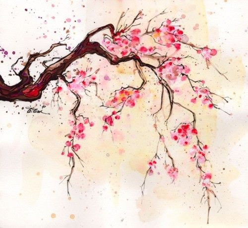 cherry blossom, painting