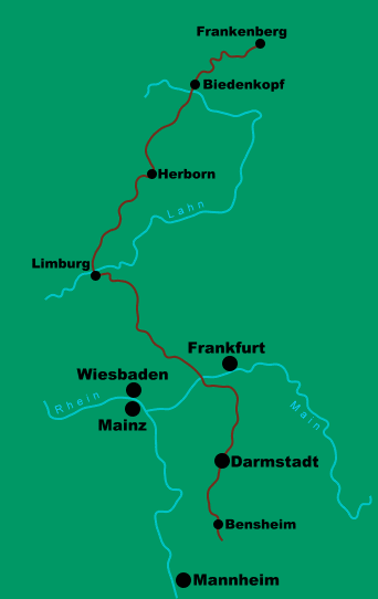 Radweg R8 Hessen Karte | Europakarte