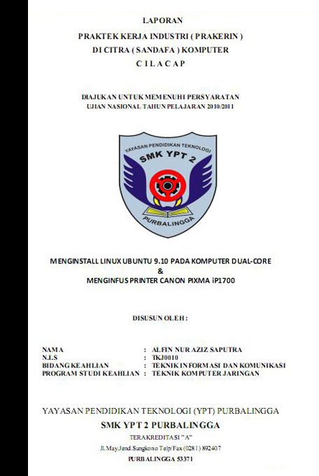 Prakerin Smk Tkj Contoh Laporan Pkl Seputar Laporan