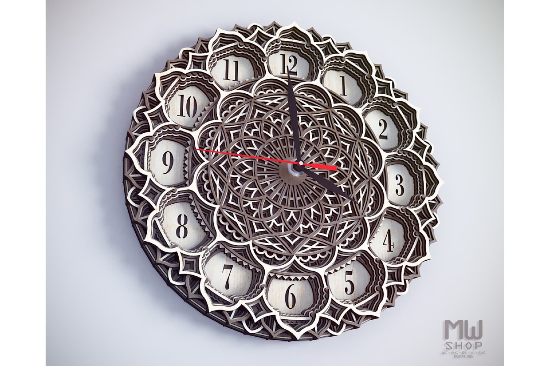 709+ 3D Mandala Clock Svg Free Silhouete