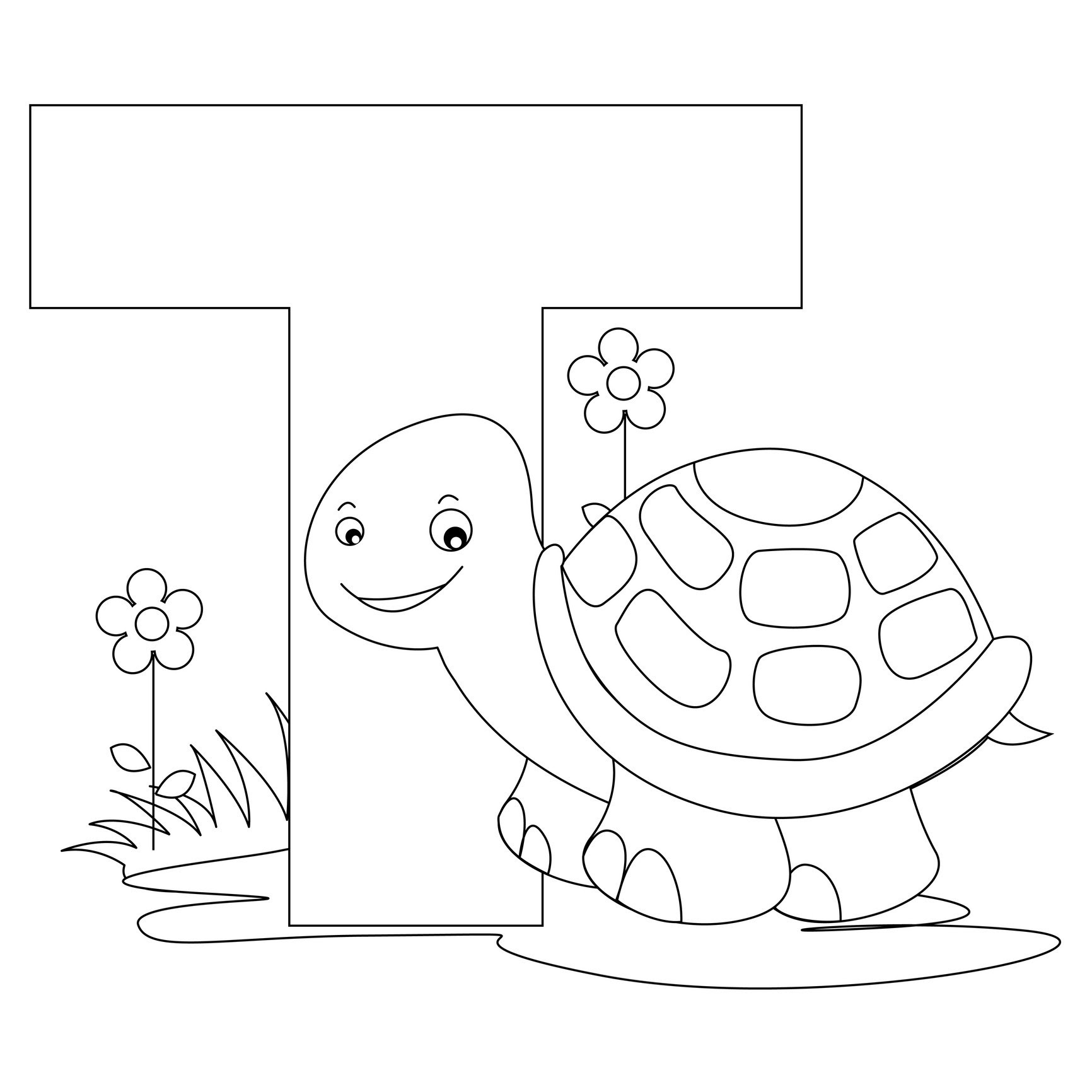 alphabet coloring pages Letter T