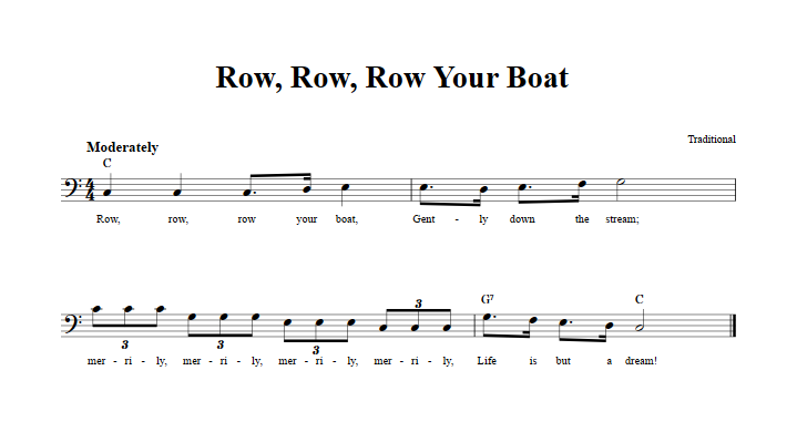 Row Row Row Your Boat Ukulele Chords - Sheet and Chords Collection