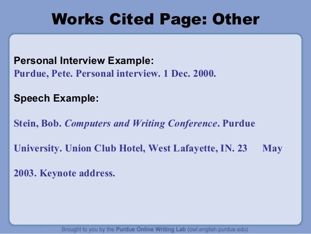 Owl Purdue Interview Citation Apa / Essay Writing Service