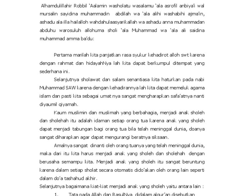 Ceramah Anak Sholeh Soal Perhitungan