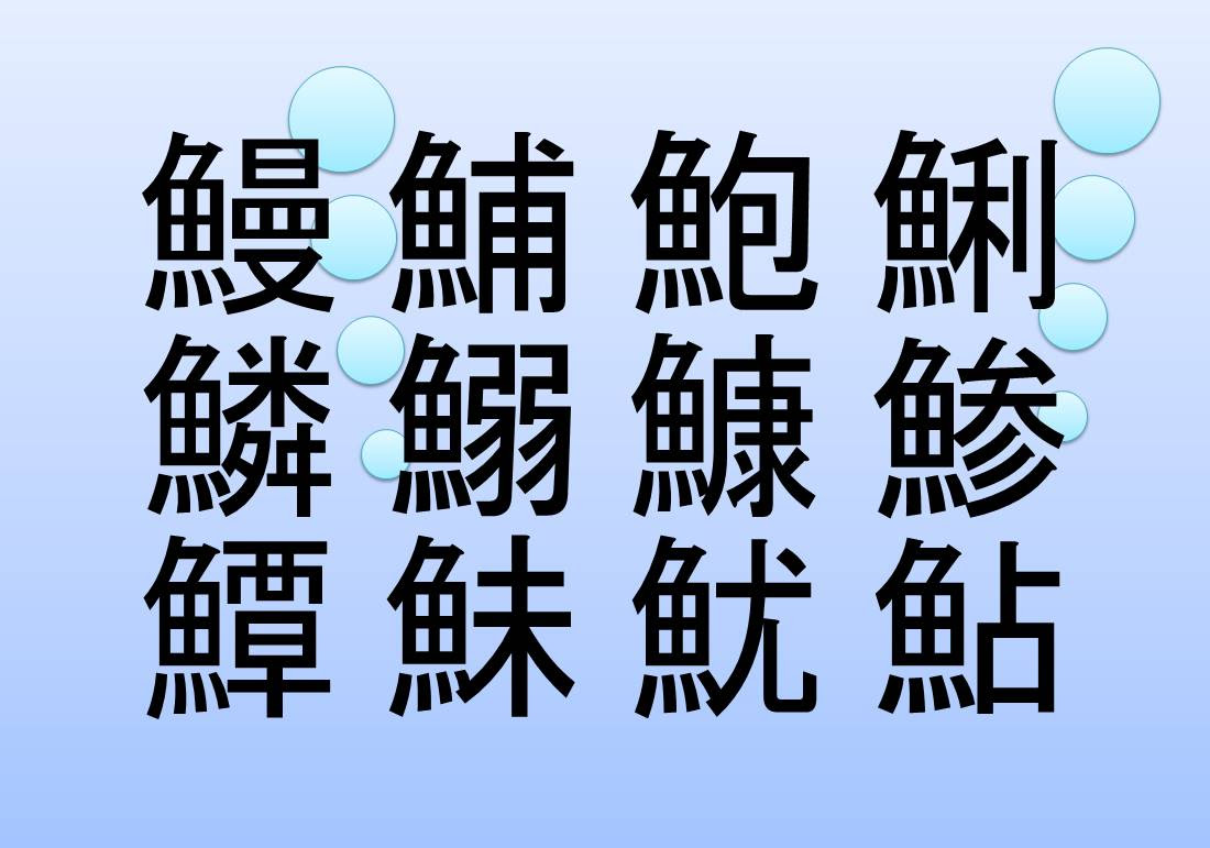 魚 へん の 漢字 一覧 表