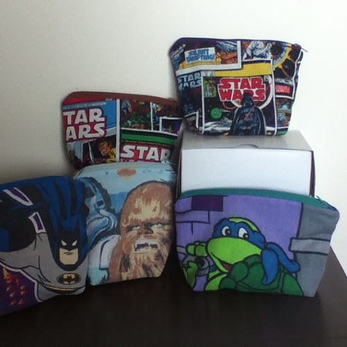 More finished pouches - all of them have square bottoms. #conprep #TMNT #starwars #batman