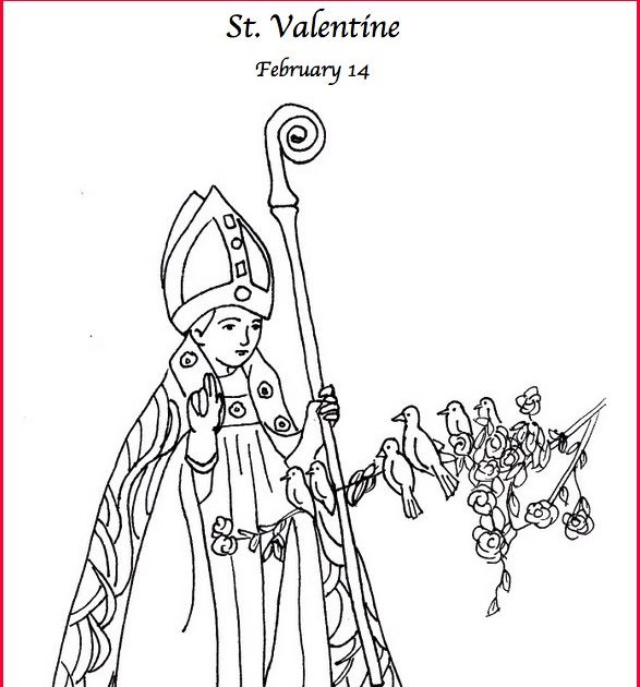 Catholic Saint Valentine Coloring Page - Tedy Printable Activities