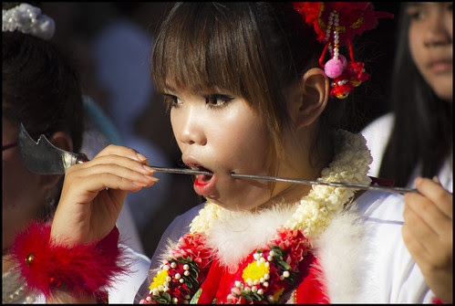 Girl with face piercing, Jui Tui shrine procession