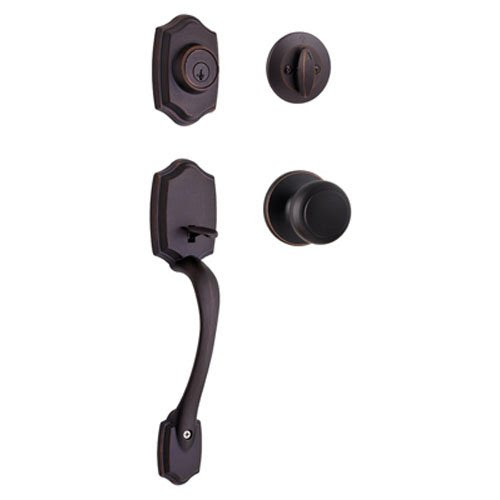 Kwikset 96870-100 Belleview SmartKey Single Cylinder Handleset with Cove Knob,