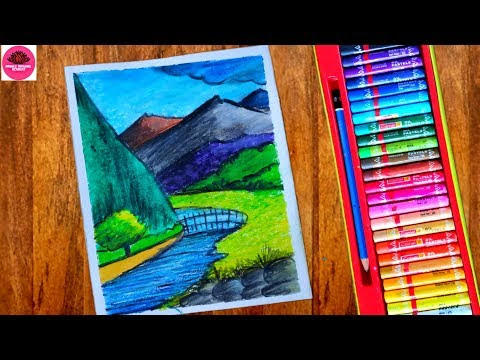 Drawing Skill Landscape Drawing With Oil Pastels Easy Hope you will like this drawing and let me know if you were able to recreate it. landscape drawing with oil pastels easy