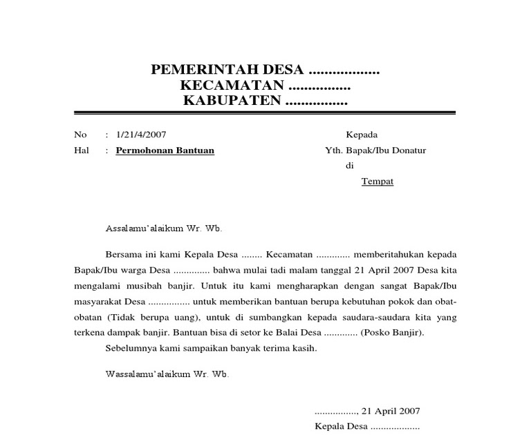 Bencana Banjir Contoh Surat Izin Tidak Masuk Kerja Karena