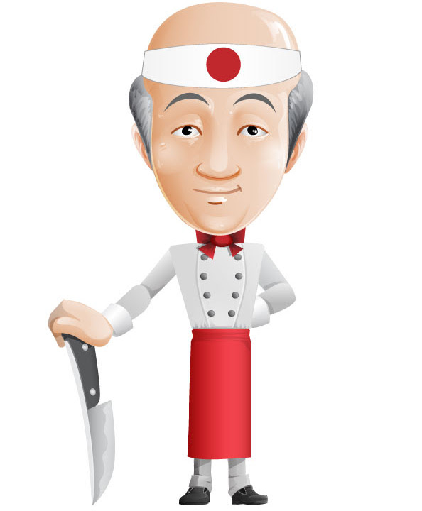 Asian Chef Vector Character Vector Characters 
