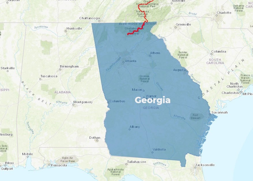 Appalachian Mountains Georgia Map - Africa Map