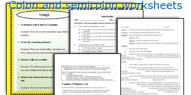 30 Semicolons And Colons Worksheet - Free Worksheet Spreadsheet