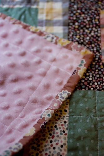 Minkee backing on quilt
