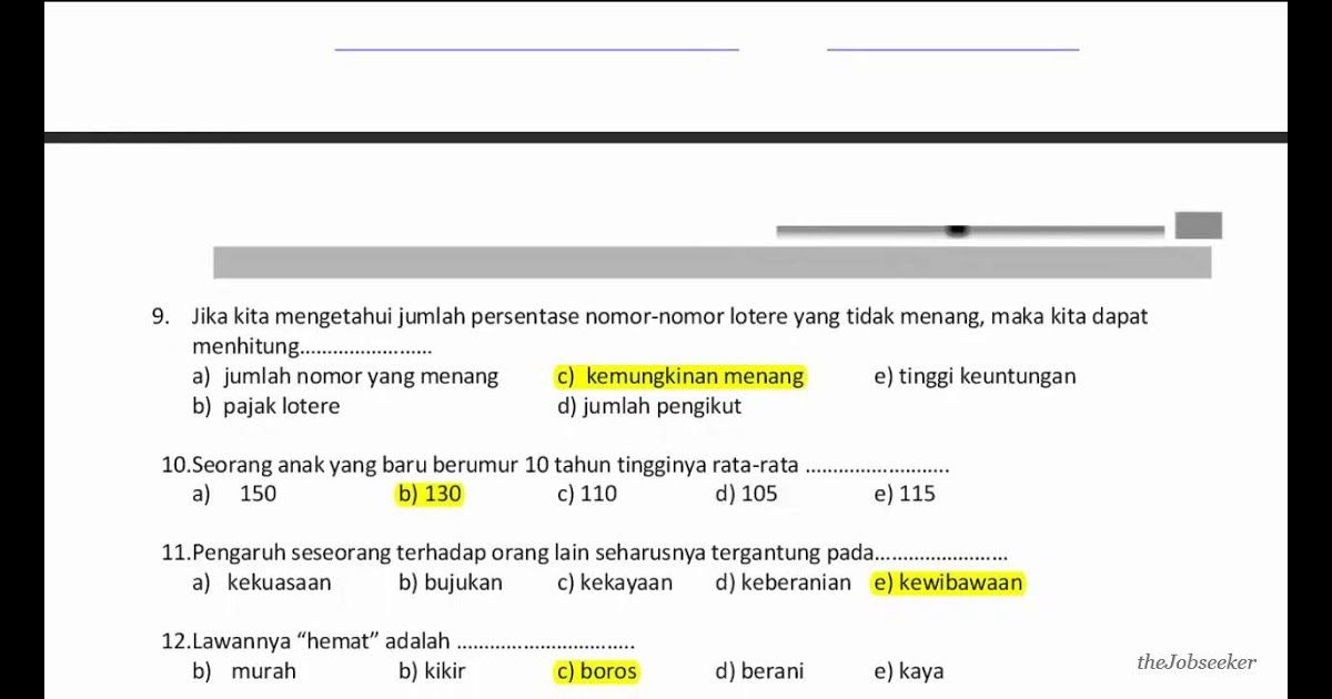 Soal Psikotes Bank Bca