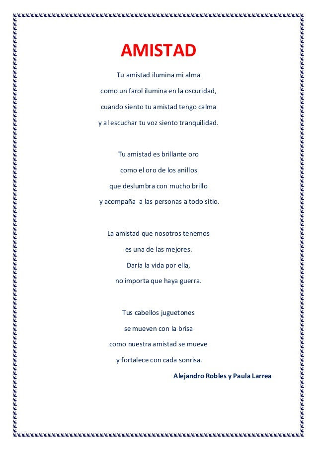 Poema De Amistad Cortos De 4 Estrofas - amigos necesito un poema de 2