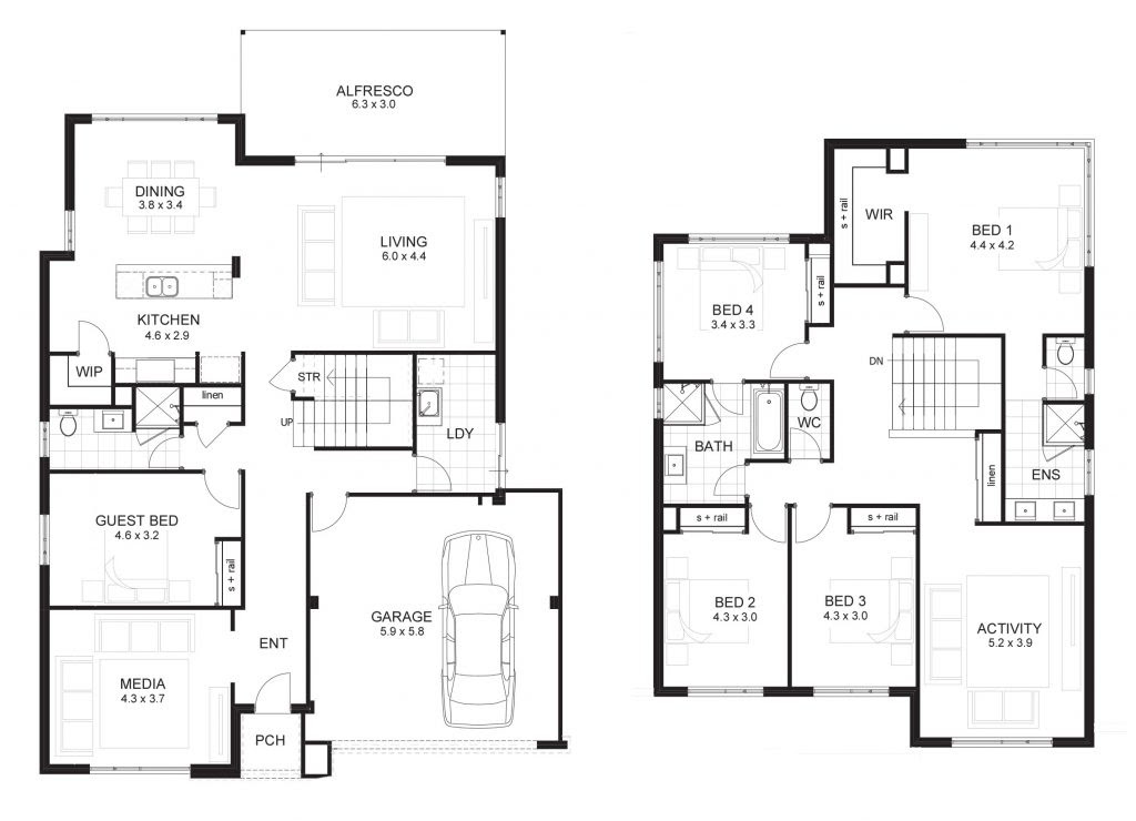 House Plans 5 Bedroom Double Y, 5 Bedroom Two Story House Floor Plans