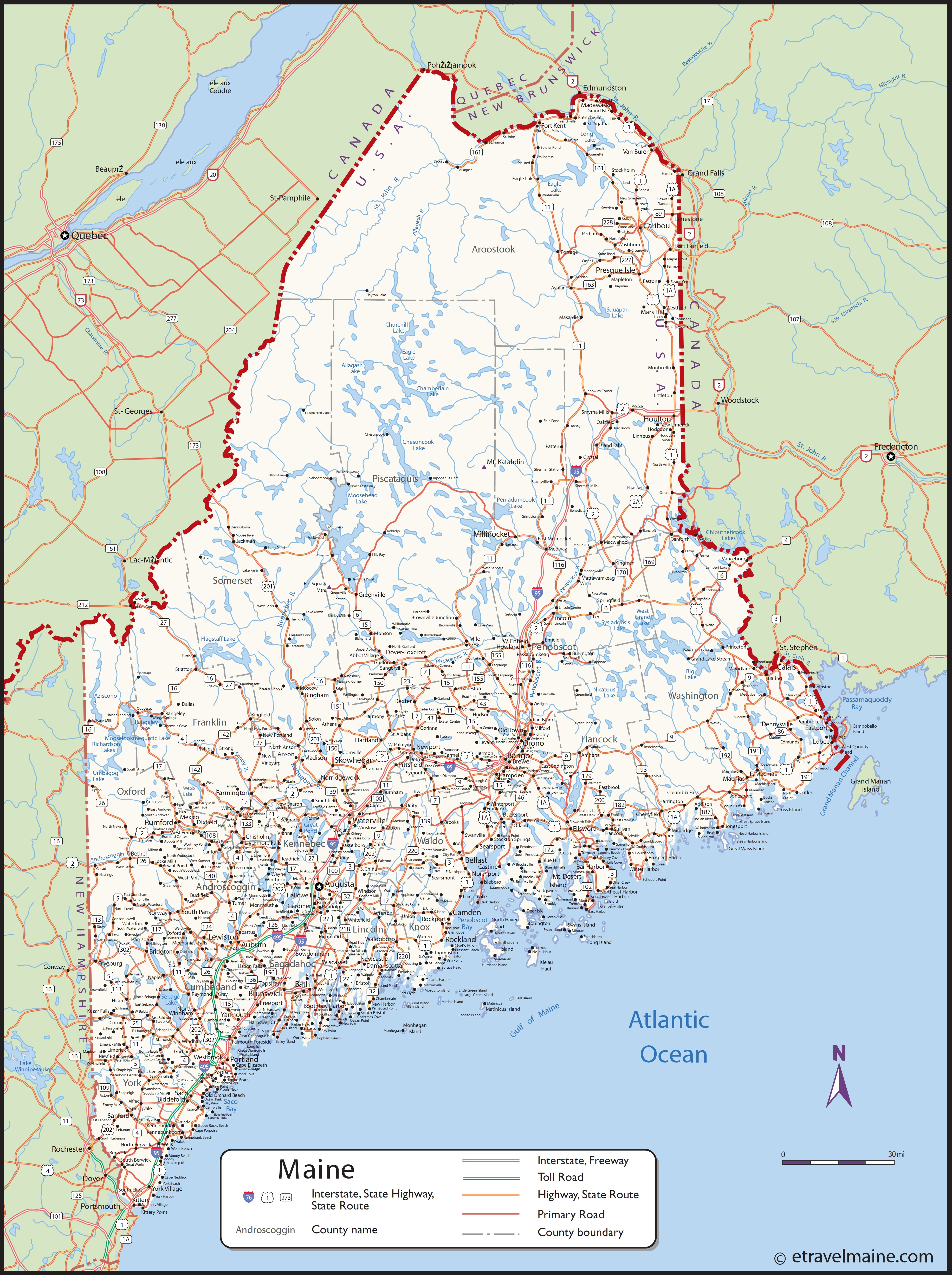 Map Of Maine United Airlines And Travelling