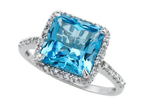 4.45 cttw Blue Topaz Ring by Effy Collection® - 14kt White Gold ...