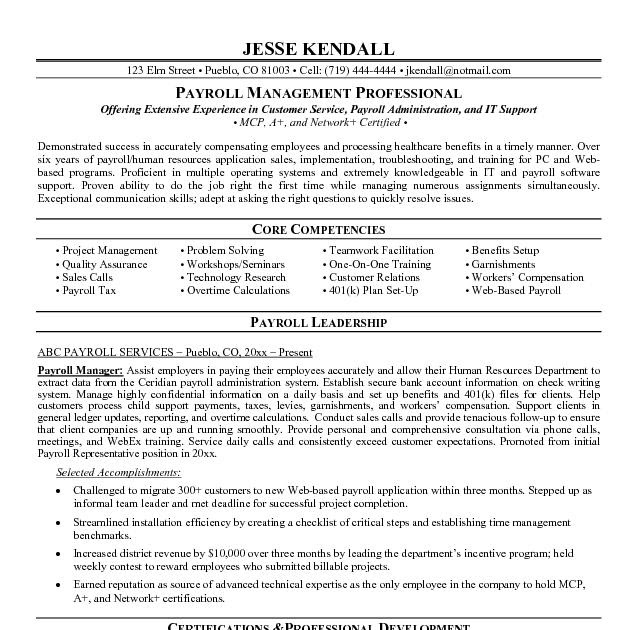 Payroll Manager Job Description Sample HQ Printable Documents
