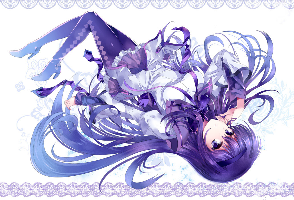 Anime Girl With Dark Purple Hair And Purple Eyes