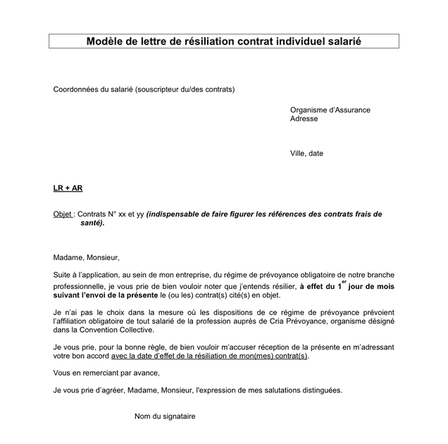 Modele Lettre De Resiliation Fitness Park / Modele Lettre De