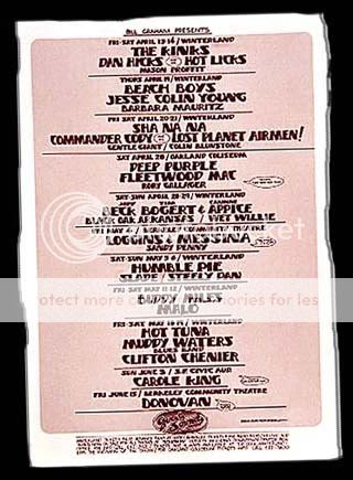 Winterland May, 1973 giglist large, Winterland May, 1973 giglist large