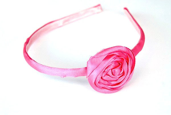 Pink rose headband