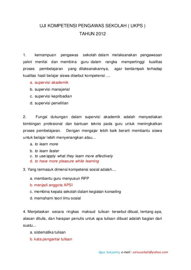 Contoh Soal Kompetensi Manajerial Polri