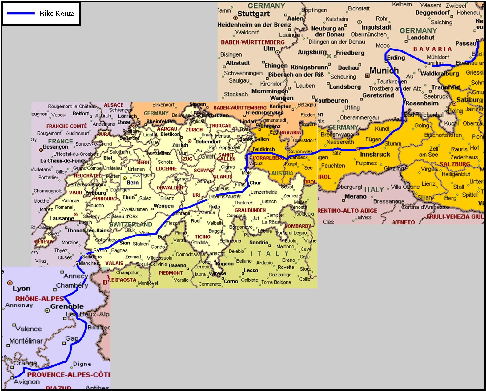 MAP OF FRANCE AND SWITZERLAND - Recana Masana