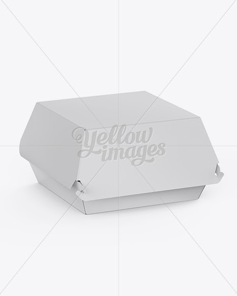 Download Download Paper Burger Box Mockup Halfside View High Angle Shot Psd PSD Mockup Templates