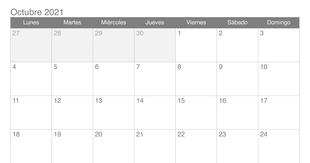 Calendario Octubre 2021 Editable | calendario mar 2021