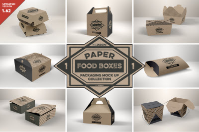 Download Free Vol 1 Paper Food Box Packaging Mockup Collection Psd Mockup Template PSD Mockups.