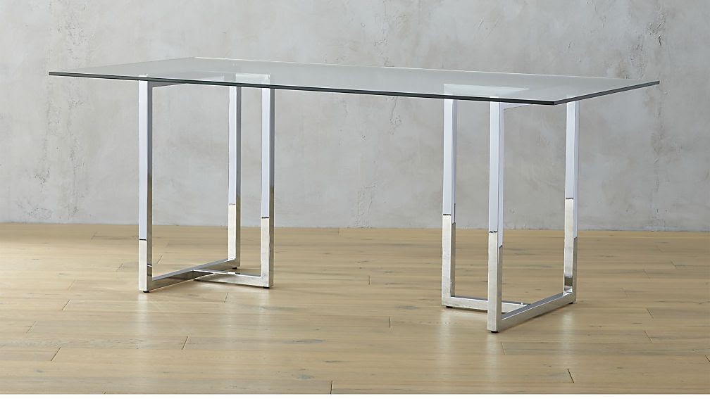 cb2 glass dining room table