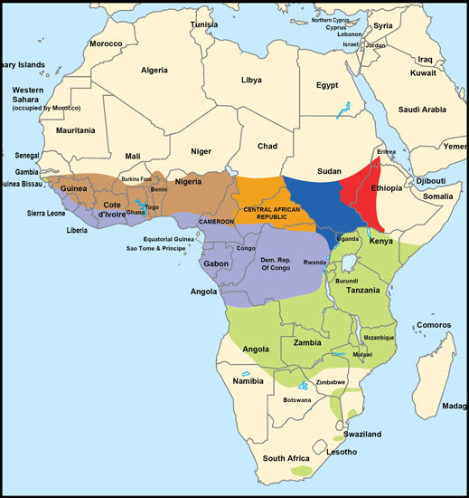 Africa Savanna Map Map Of Africa