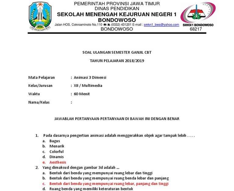 Soal Dan Jawaban Multimedia Kelas 12 - Online Class