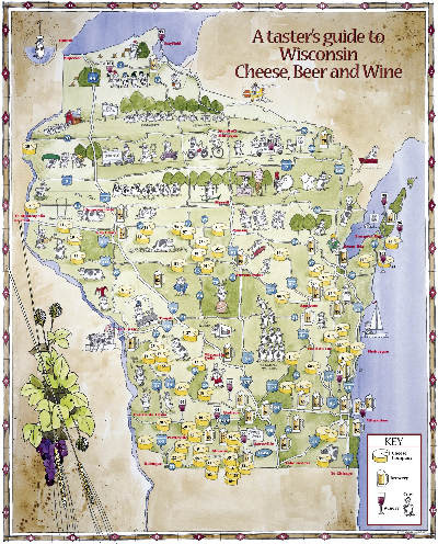 Wineries In Wisconsin Map  Tourist Map Of English