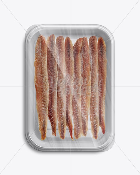 Download Small Vacuum Tray W Anchovies Mock Up Psd