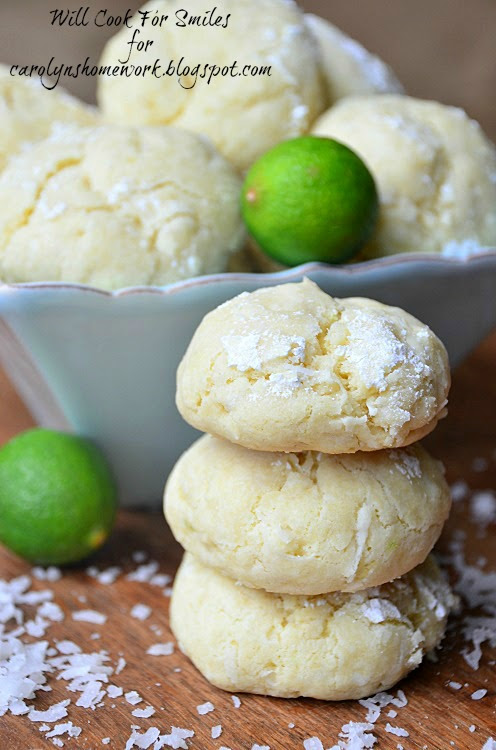 Chewy-Key-Lime-Coconut-Cookies willcookforsmiles.com