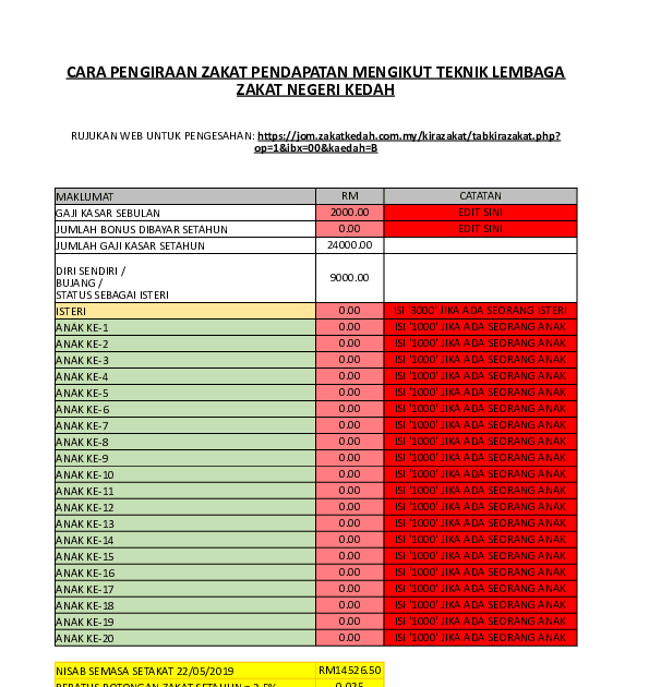 Cara Kira Zakat Pendapatan Kaedah Pengiraan Zakat Page 1 Line 17qq