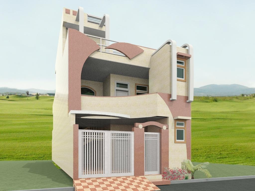 3d Elevation Design | Front Elevation Design For Small house, Ground floor  - Panash Design Studio