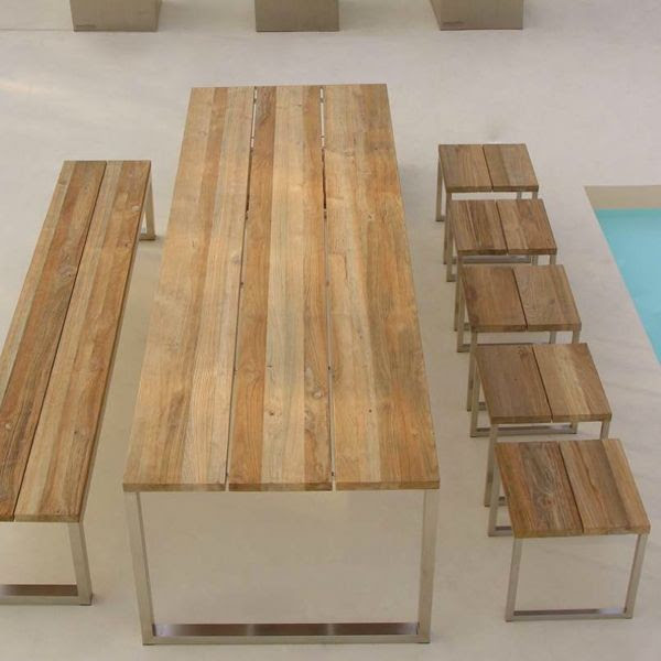Recycled Teak Outdoor Dining Table - - outdoor tables - chicago ...