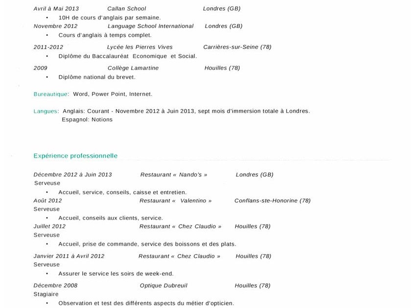Restauration Lettre De Motivation Serveuse  Lucila Miller Exemple de