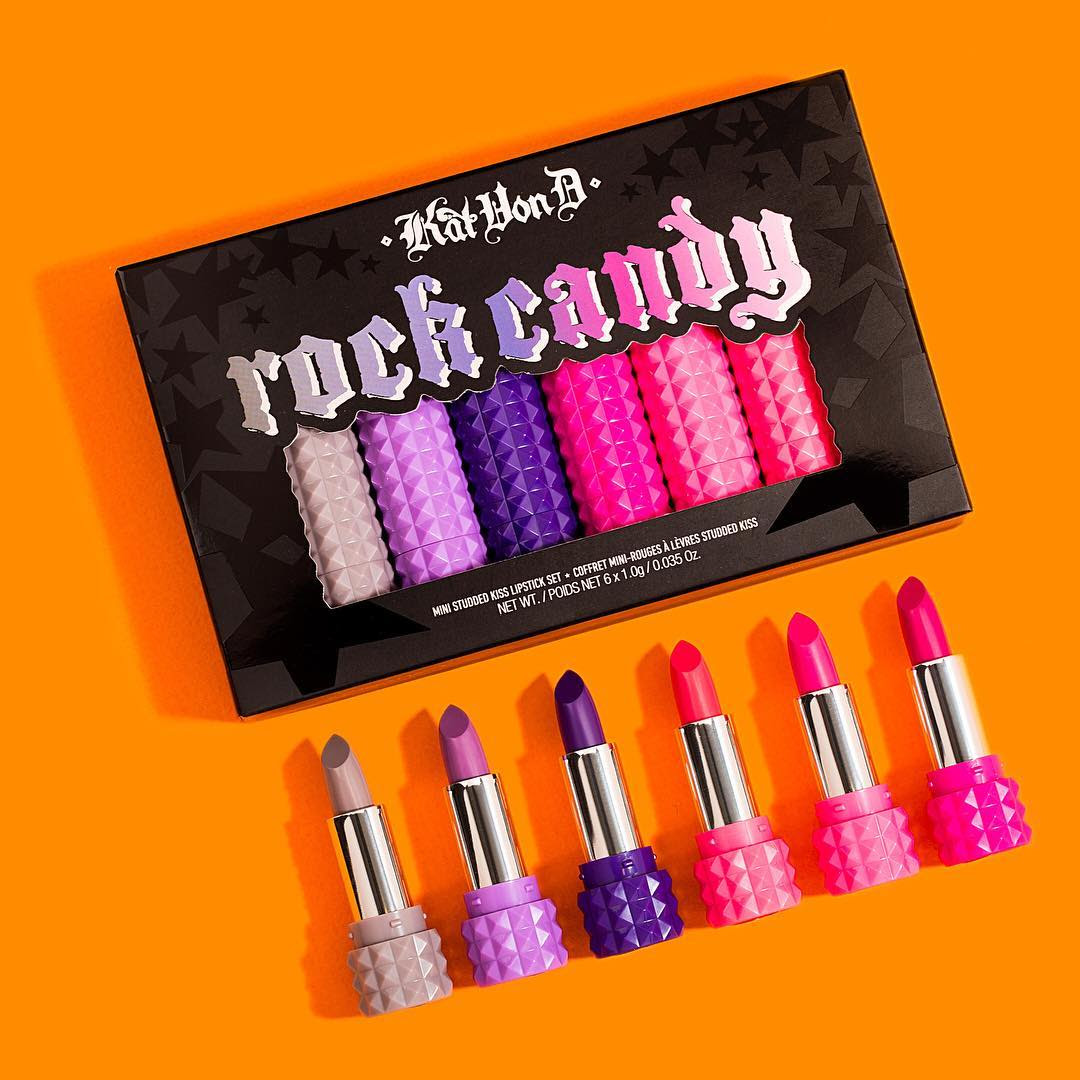 Kat Von D Rock Candy Studded Kiss Mini Lipstick Collection Swatches